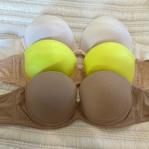 3 strapless push up bras GUC Victoria’s Secret